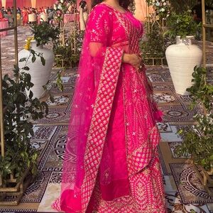 Vibrant Pink Embroidered Dress